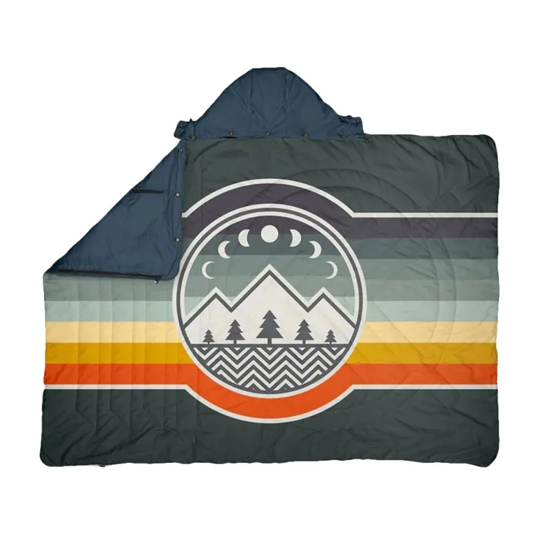 Letzte Chance Voited Travel Pillow Blanket Camp Vibes Green Gabel/ Marsh Grey
