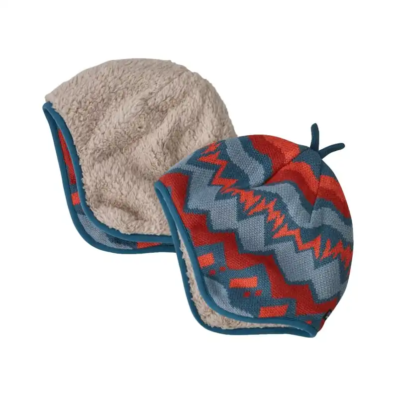Patagonia Reversible Beanie Lofoten Geo Knit Mütze Wavy Blue 6-12MON Markenware