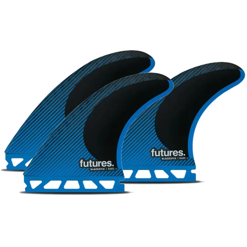FUTURES Thruster Fin Set R6 Blackstix Rake M Sofort Bestellen