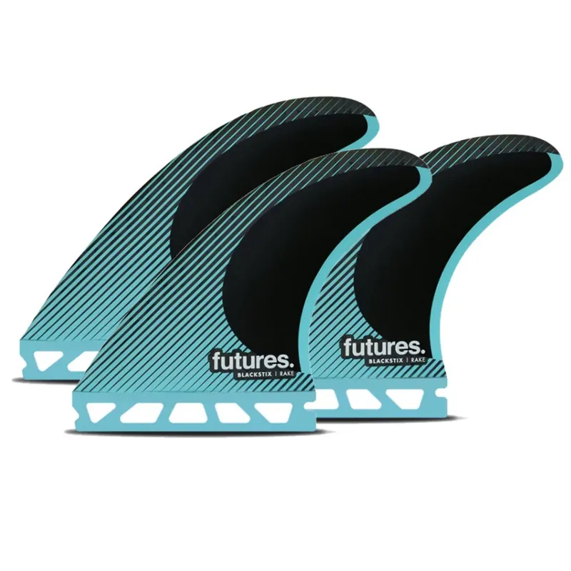Aktuell FUTURES Thruster Fin Set R4 Blackstix Rake S