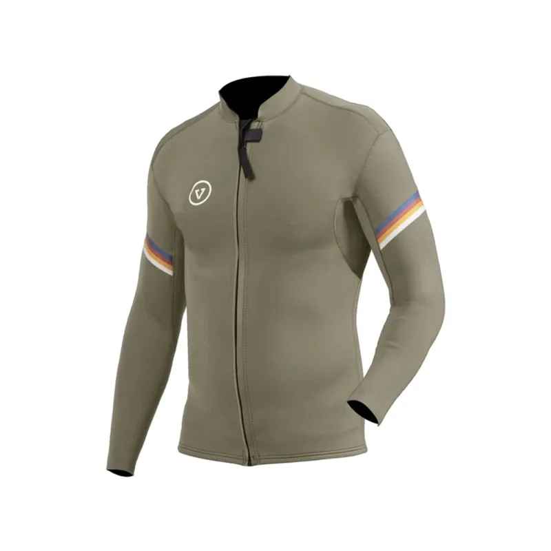 Expressversand Vissla Raditude 2MM Front Zip Jacket Neoprene Jacke Dark Khaki L