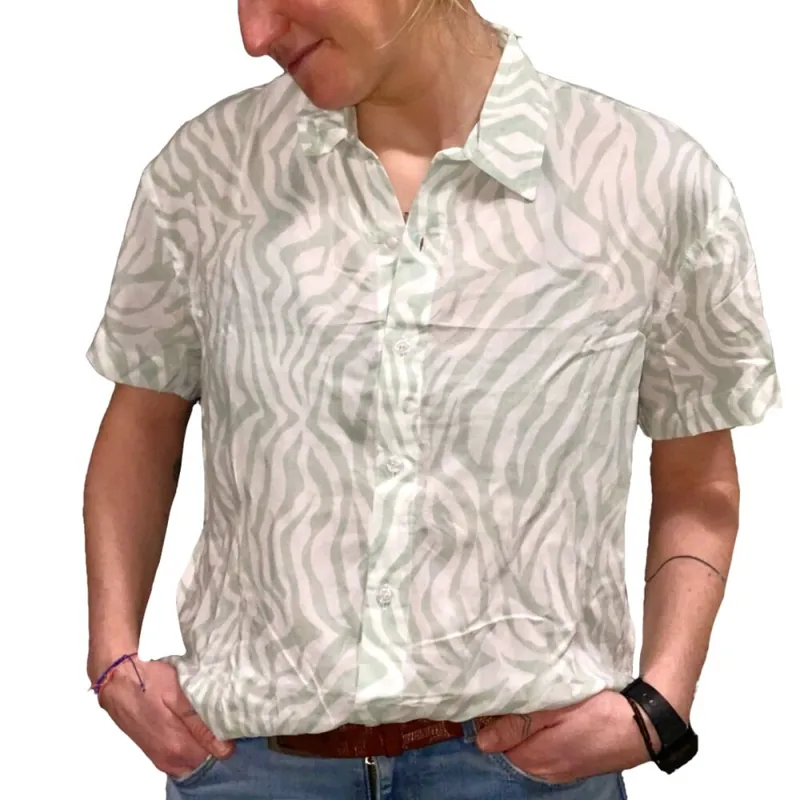 Sale Zealous Party Shirt Sage Zebra L
