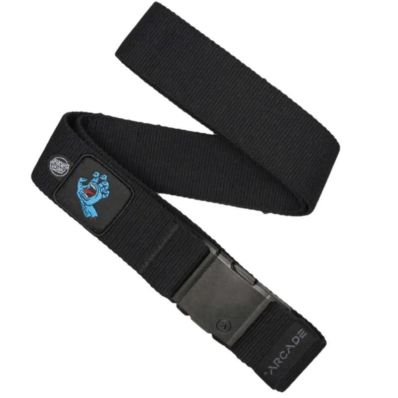 Arcade Performance Stretch Belt Santa Cruz Screaming Hand Black Aktuell