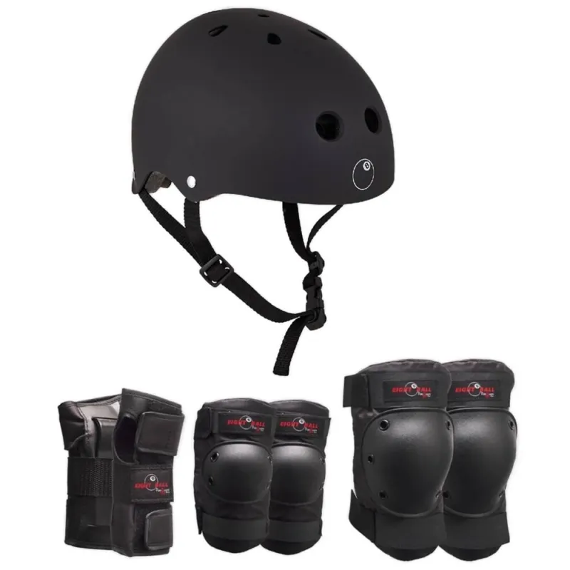 Neue Kollektion Triple 8 Eight Ball Combo Schonerset mit Helm Schwarz 5+ Jahre