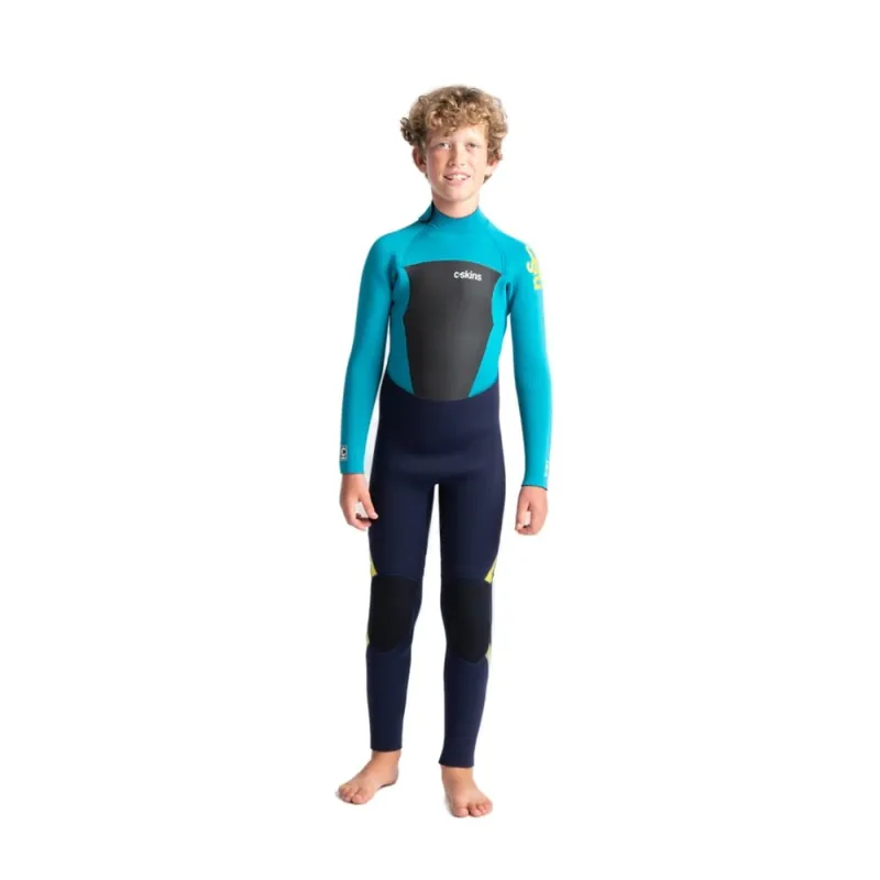 Neue Kollektion C-Skins Legend 5 4 3 Junior GBS Back Zip Steamer Slate Ocean Teal/Aurora Yellow