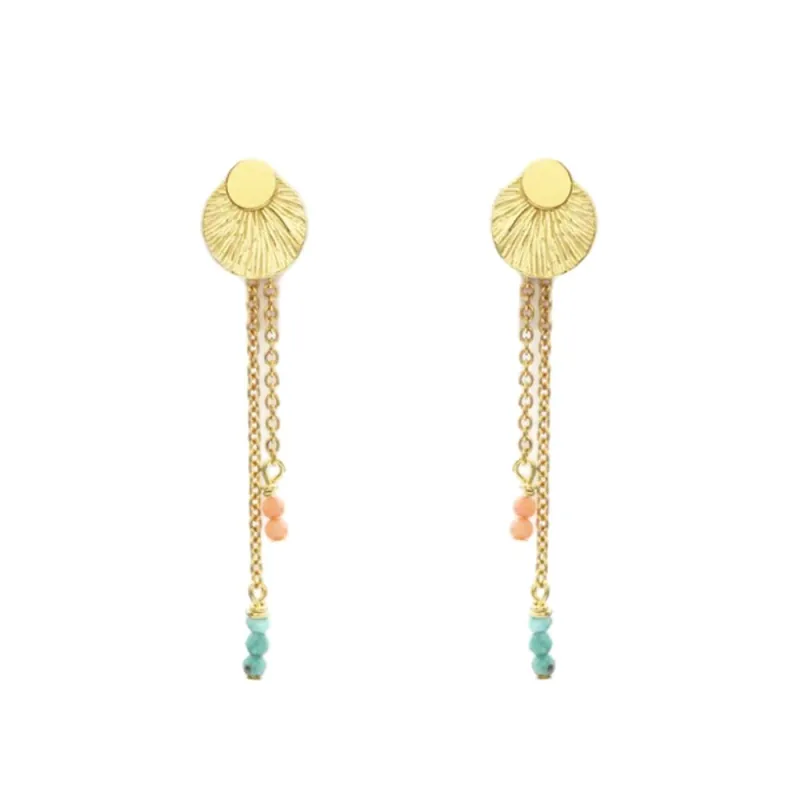 Jewelberry Ohrringe Shell ans Chains Vergoldet Aktuell