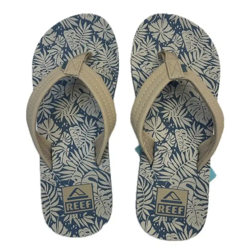 reef Kids AHI Zehentrenner Blue / Tan Palm US5 - EU 36 Wochenendangebot