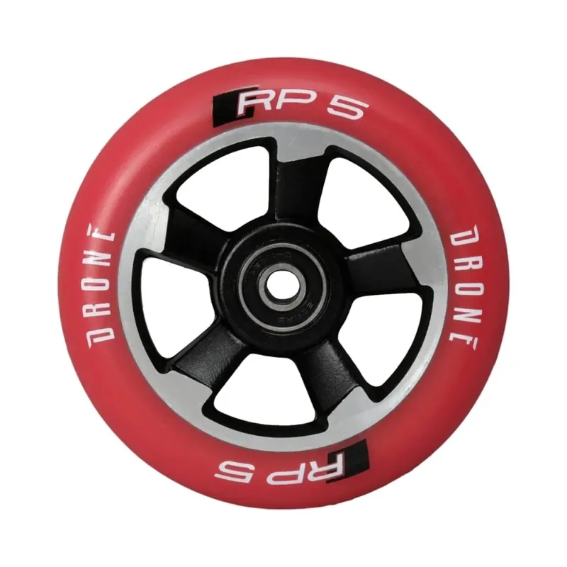 Drone RP5 Stunt Scooter Rolle Schwarz/Rot 110mm Highlight