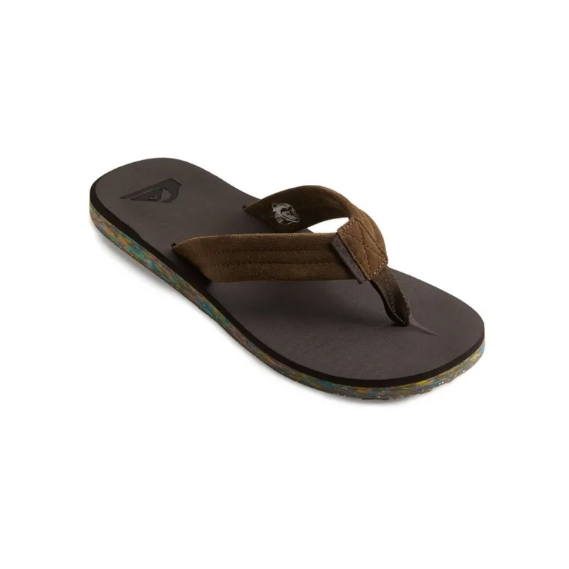 Abverkauf Quiksilver Carver Suede Recycled Zehentrenner Brown