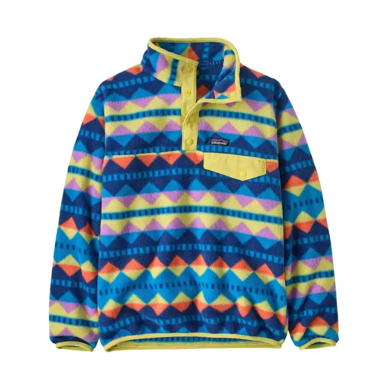 Markenprodukt Patagonia K‘s Lightweight Synchilla Snap-T Fleece Pullover Diamond Stripe Uplift Blue S(7-8)