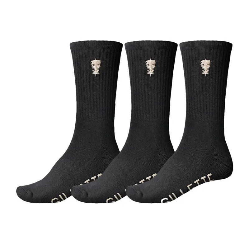 Globe Gillette Crew Socks 3 PackBlack / White Schneller Versand
