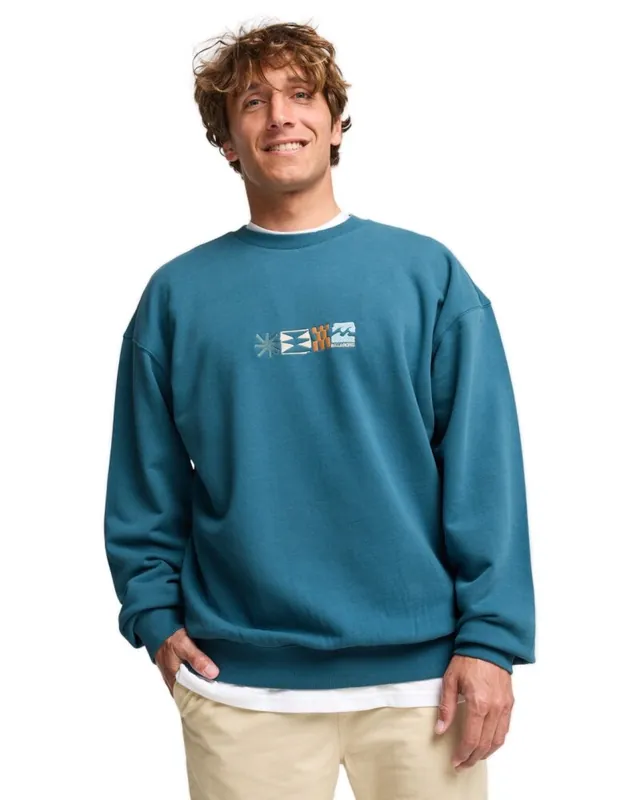 Letzte Chance Billabong Core Lord Crewneck Sweater Real Teal M