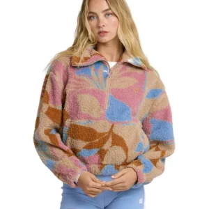 Billabong Barra Half Zip Fleece Oatmeal XS Sale