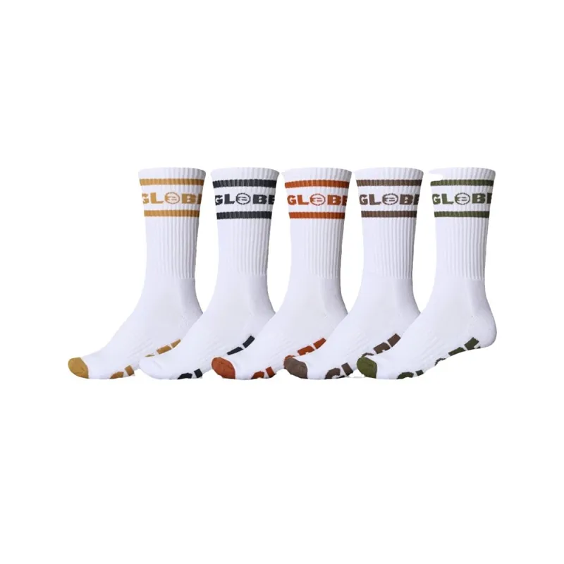 Globe Socken Tilt Hi Crew 5 Pack White Preisreduziert