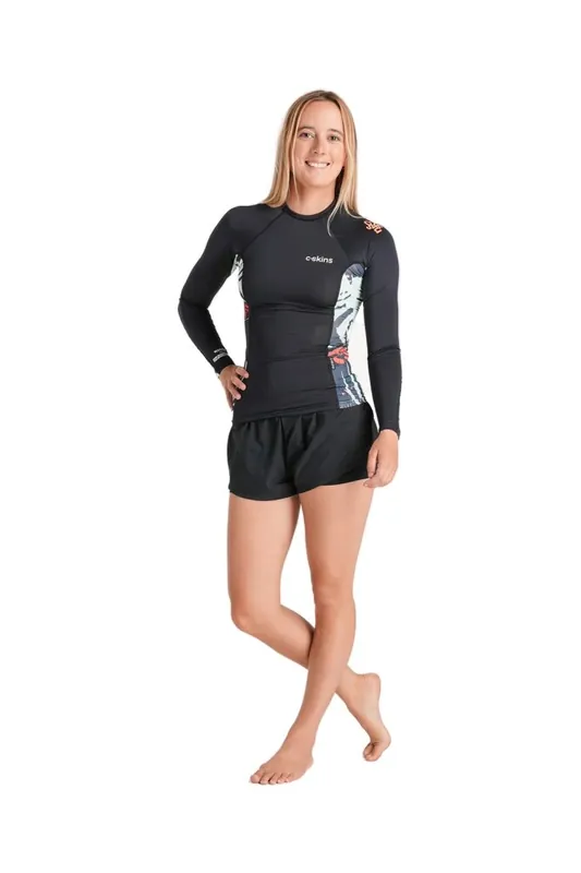 Expressversand C-Skins NuWave UV Women LS Vest Raven Black Tropical M (US8 / UK10)