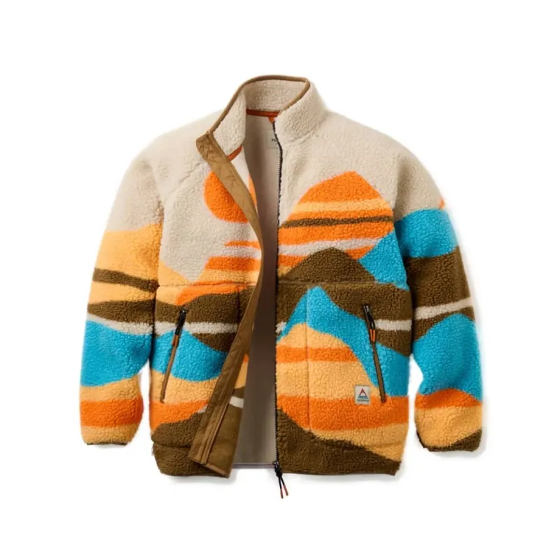 Passenger Fairbanks Full Zip Sherpa Fleece Jacket Mpuntain Sunset Multi L Echt