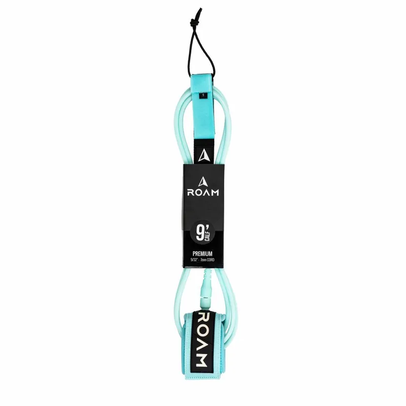 ROAM Surfboard Leash Premium 9.0 Knie Lite Teal Bestseller