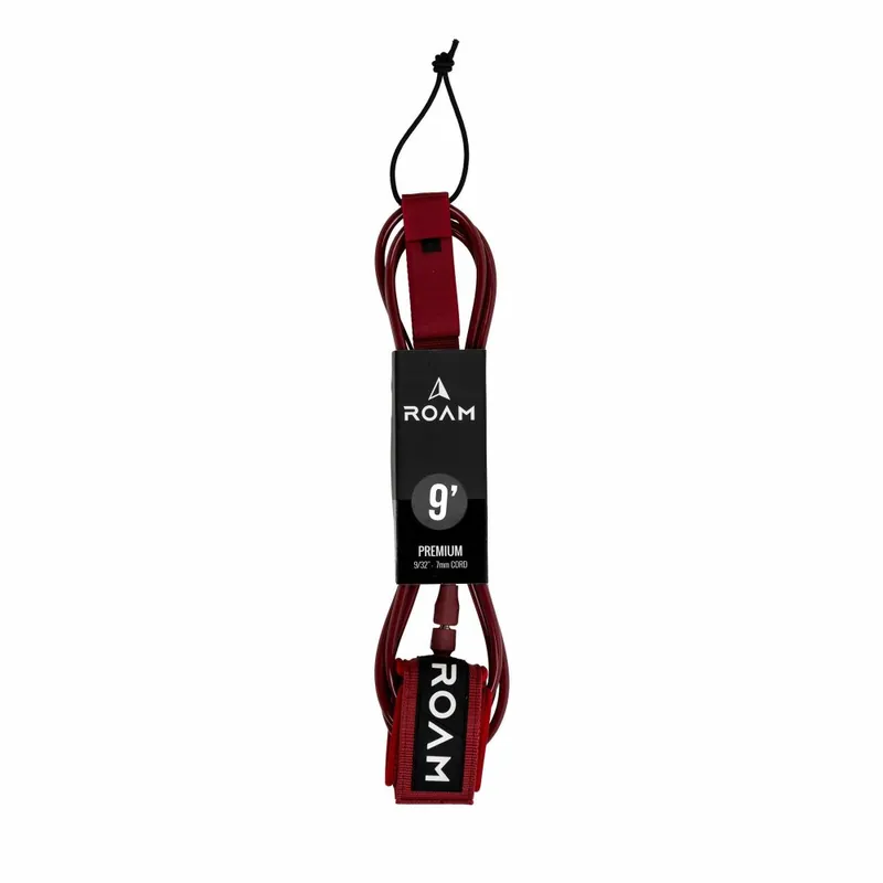 ROAM Surfboard Leash Premium 9.0 Dunkelrot Neu
