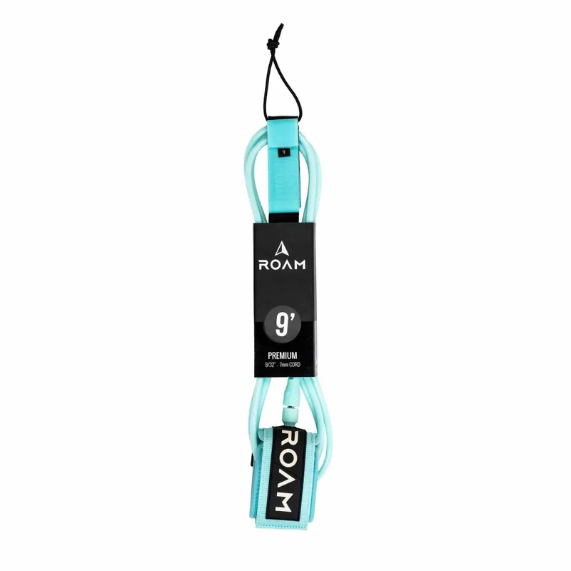 ROAM Surfboard Leash Premium 9.0 Lite Teal Letzte Chance