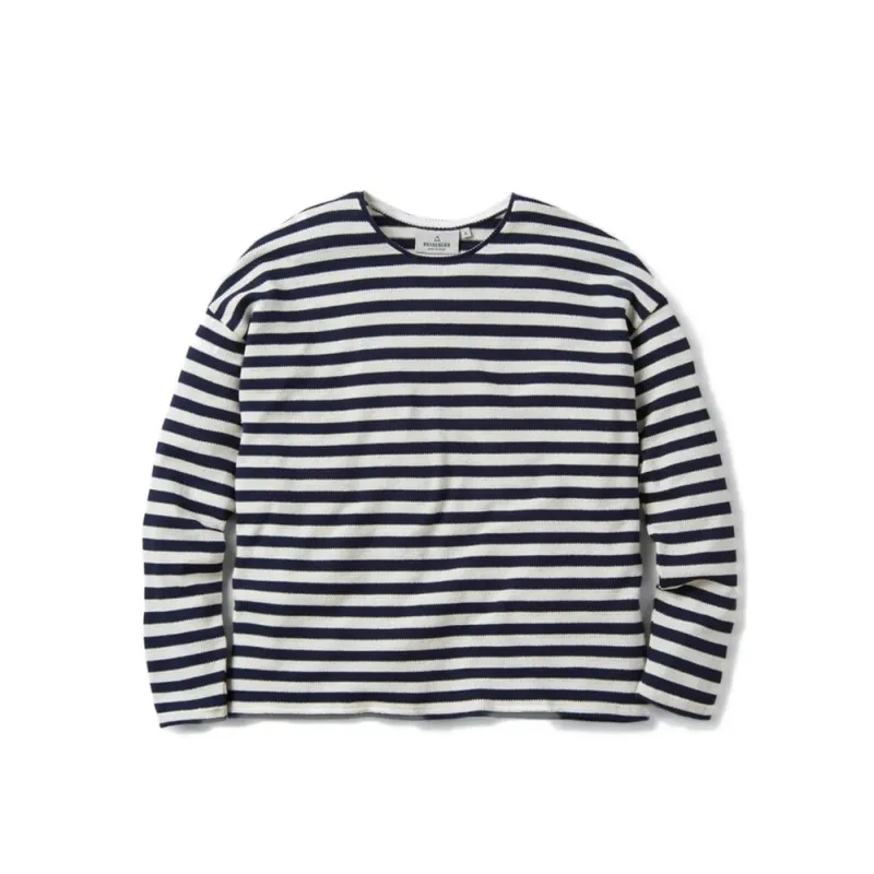 Passenger Clothing Panorama Striped LS T-Shirt Deep Navy Expressversand