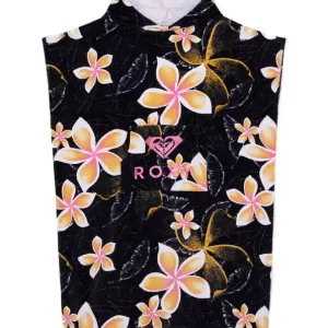 Schnäppchen Roxy Stay Magical Poncho Handtuchumkleide Anthracite Hibiscus