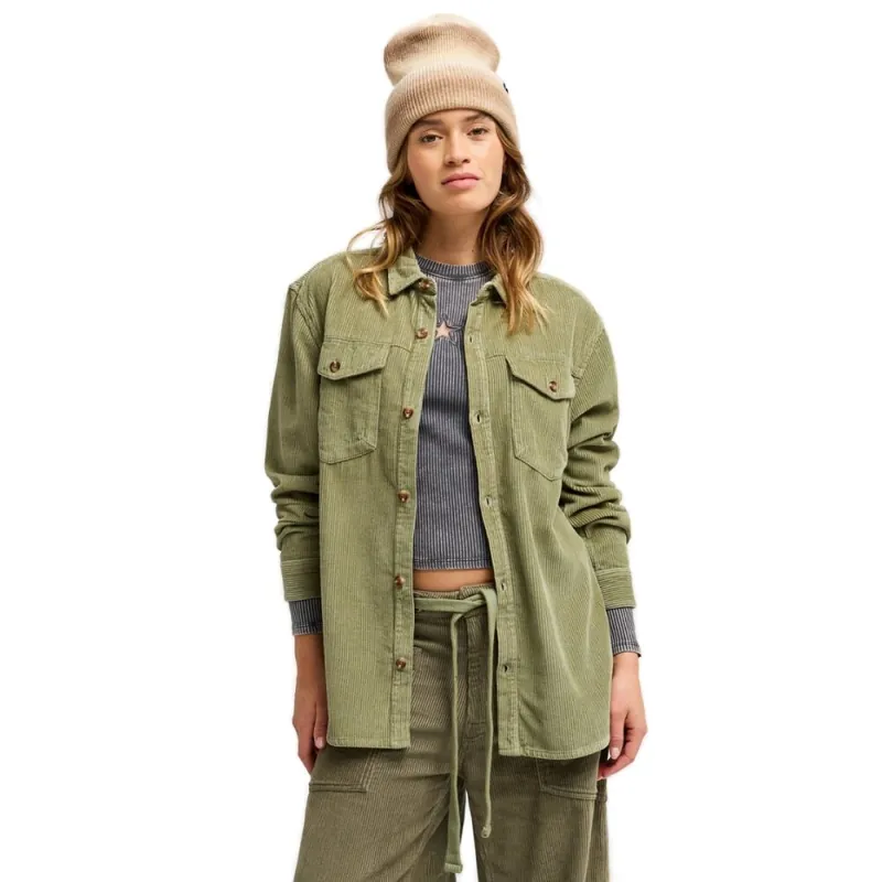 Roxy Let it go Cord Hemd Oil Green L Neue Ware