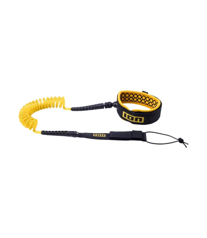 Knallerangebot ION Wing Board Leash Core Coiled Knee 2026 Gelb Wing Leash